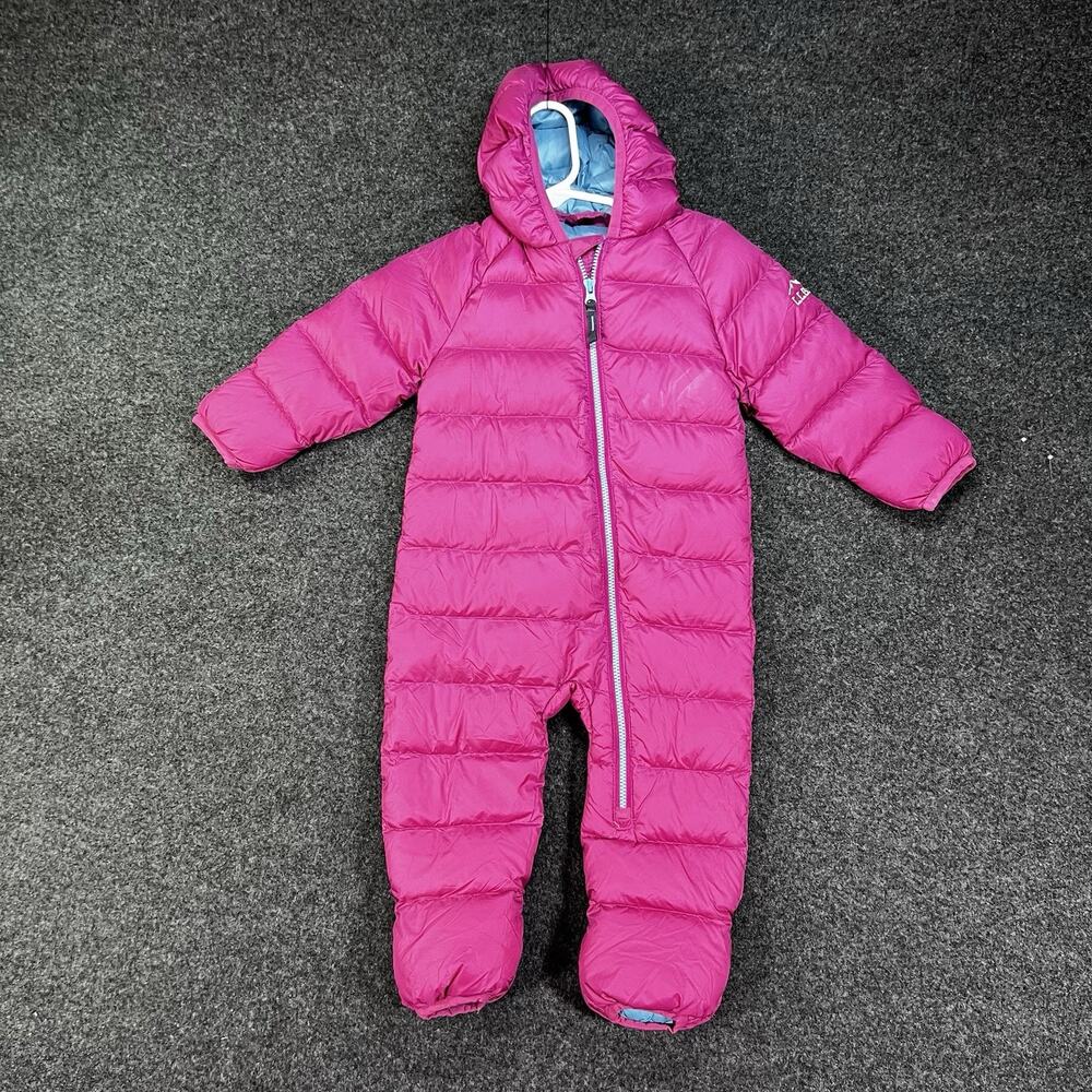 LL Bean 3-6 Month Snowsuit Purple blue Down Bunting Hooded 650